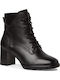 Leder Stiefeletten Damen Schwarz