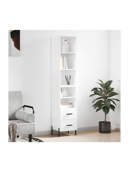 Bookcase White 34.5x34x180cm