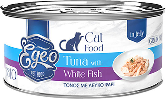 Egeo Pet Food Wet Food for Adult Cats in Cans with Tuna Grain-Free 85gr