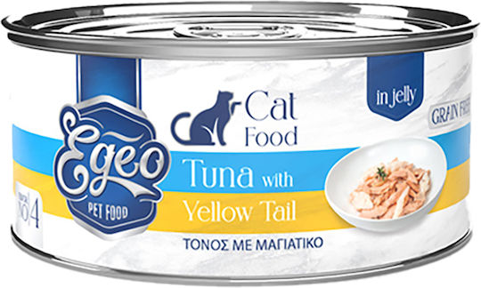 Egeo Pet Food Υγρή Τροφή για Ενήλικες Γάτες σε Κονσέρβα με Τόνο χωρίς Σιτηρά 85gr