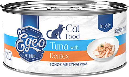 Egeo Pet Food Υγρή Τροφή για Ενήλικες Γάτες σε Κονσέρβα με Τόνο χωρίς Σιτηρά 85gr