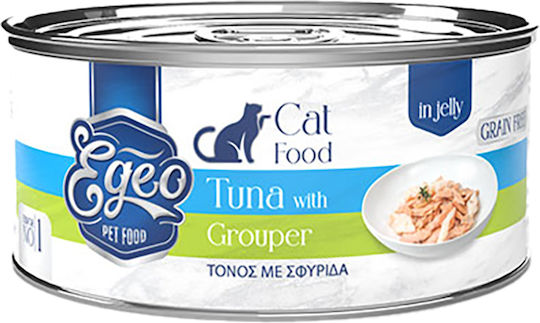 Egeo Pet Food Wet Food for Adult Cats in Cans with Tuna Grain-Free 85gr