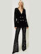Dama Tesatura Pantaloni Negru cu Paiete