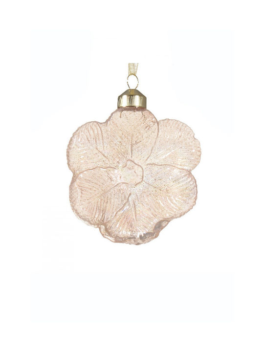 Hängendes Ornament Blume Glas Beige 5x9.5cm