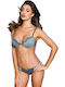 Jadea Lace Underwear Set with Bra & Brazil Gray