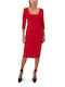 C. Manolo Midi Kleid Rot