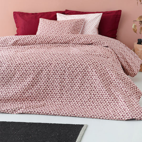 Palamaiki Duvet Cover Set Flannel Queen with 2 Pillowcases 240x250 SF104 Red