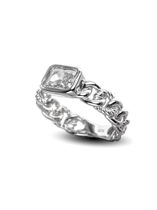 Paraxenies Women's Silver Ring with Zircon