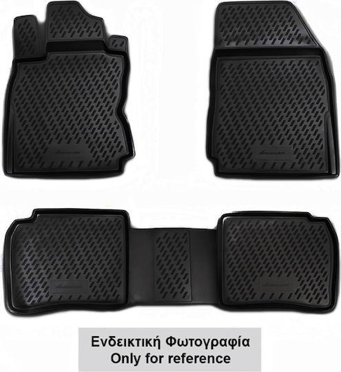 Novline Set of Front and Rear Mats 4pcs Tray Type for Ford Ranger 2019+ Black