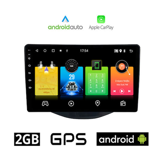 Auto-Audiosystem für Peugeot 108 2014> (Bluetooth/USB/AUX/WiFi/GPS/Apple-Carplay/Android-Auto) mit Touchscreen 9"