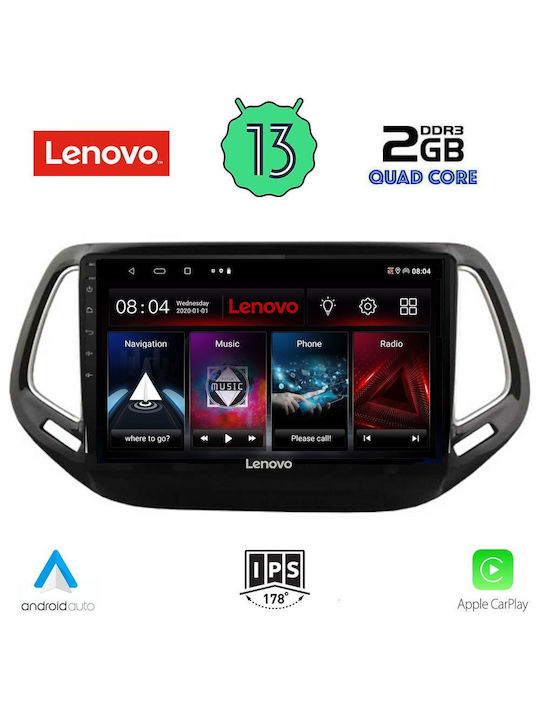 Lenovo Car-Audiosystem für Jeep Kompass 2016> mit Klima (Bluetooth/USB/WiFi/GPS) mit Touchscreen 10"