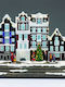 Aca Christmas Illuminated Decorative Village with Battery with Music and Movement 31.5x25.5x13cm.