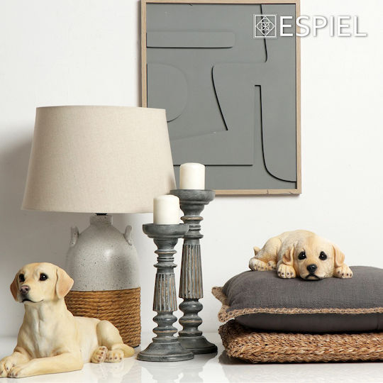 Espiel Ceramic Table Lamp for Socket E27 with White Shade and Base