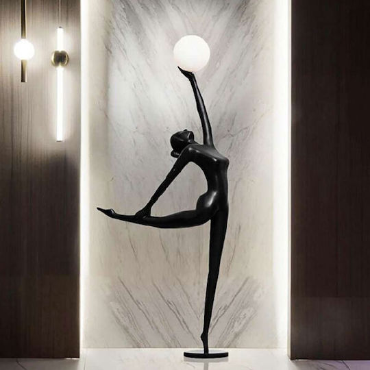 Atman Lampa de podea Î220xL95cm. cu Soclu pentru Bec E27 Negru