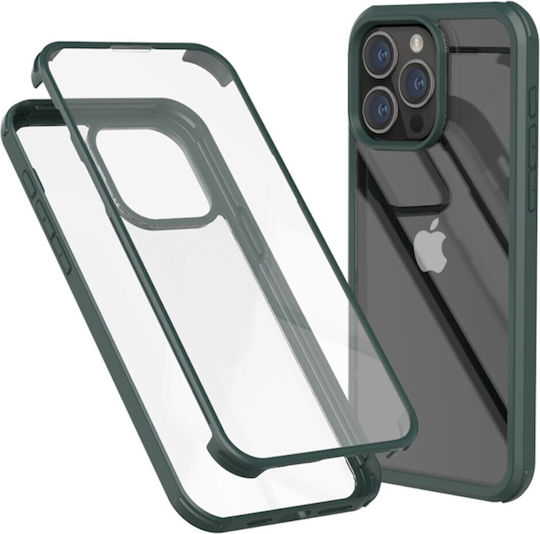 Premium 360 Full Cover Tempered Glass Πράσινο (iPhone 15 Pro)