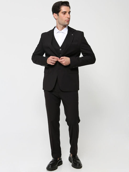 Tresor Men's Suit with Vest Black