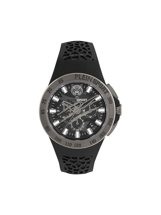 Plein Sport Watch Chronograph Battery with Black Rubber Strap PSABA0123