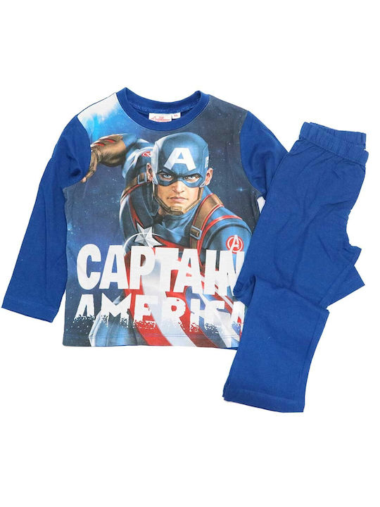 Marvel Set Top & Bottom Kids Cotton Pyjamas Blue