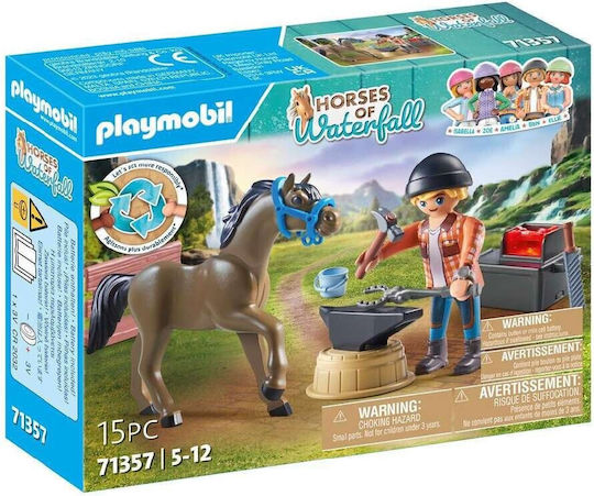 Playmobil Конете на водопада Ковачът Ben с коня Achilles за 4-10 години