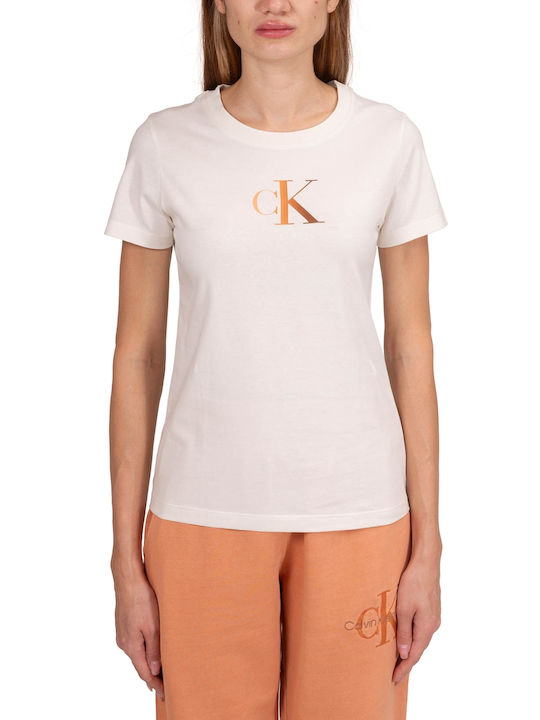 Calvin Klein Women's T-shirt Beige