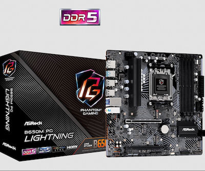 ASRock B650M PG Lightning Motherboard Micro ATX with AMD AM5 Socket