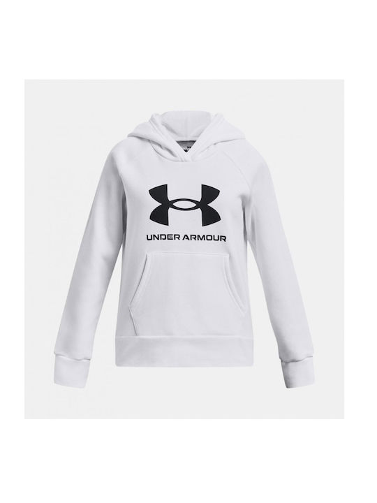 Under Armour Fleece Παιδικό Φούτερ με Κουκούλα Λευκό Rival