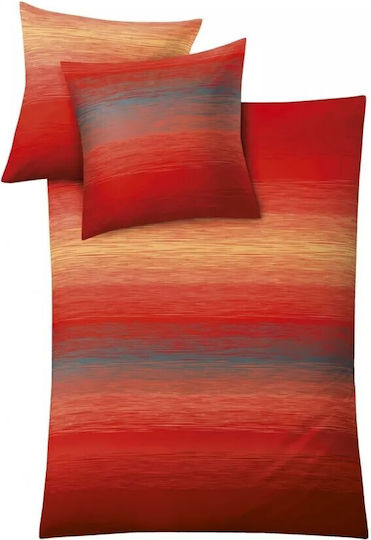 Kleine Wolke Duvet Cover Set Cotton Single with Pillowcase 135x200 Chicago Orange