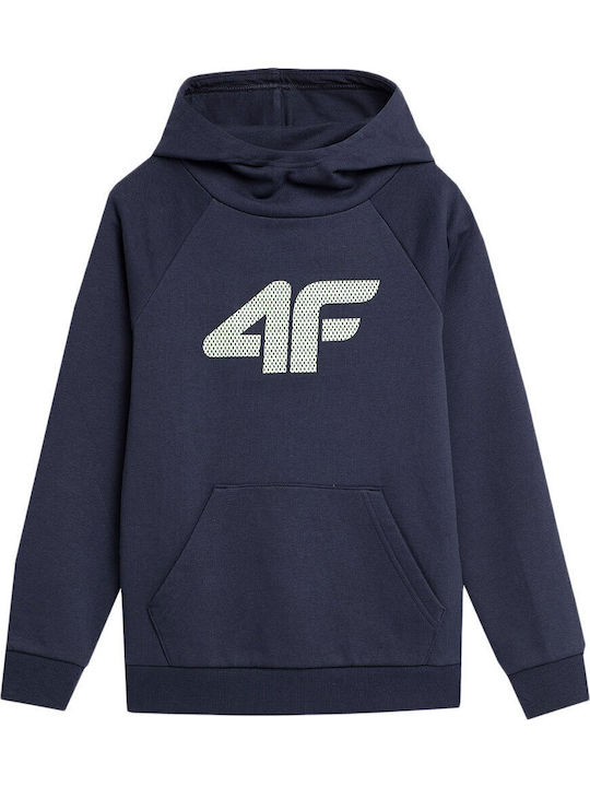 4F Kinder-Sweatshirt mit Kapuze und Taschen Blau