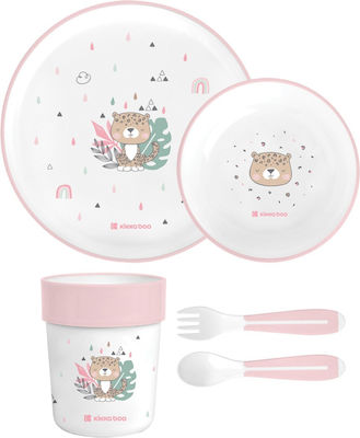 Kikka Boo Feeding Set made of Plastic Pink 5pcs for 6+ months