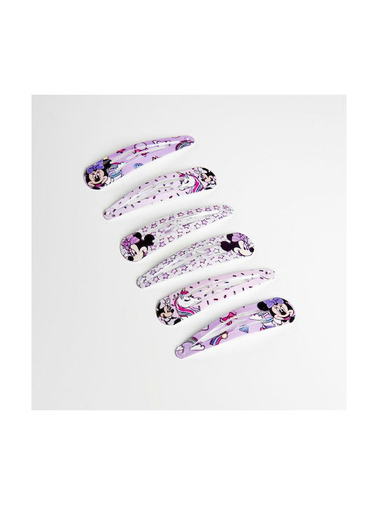 Minnie Mouse Set of Kids Hair Clips with Bobby Pin 6pcs