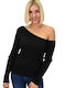 Potre Damen Langarm Pullover Schwarz