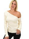 Potre Damen Langarm Pullover Beige