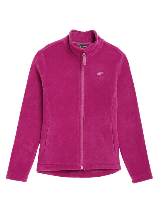 4F Cardigan pentru copii Fleece Fuchsia