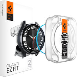Spigen EZ Fit Tempered Glass Spigen Glas.tr "EZ-Fit" 2-Pack Este Compatibil Cu Galaxy Watch 6 Classic (43 Mm) 2 Buc AGL07067