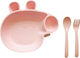Bubbles Lover Set Essgeschirr aus Silikon Rosa 5Stück