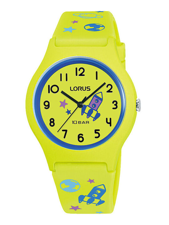 Lorus Αναλογικό Παιδικό Ρολόι 34mm Πράσινο με Καουτσούκ Λουράκι