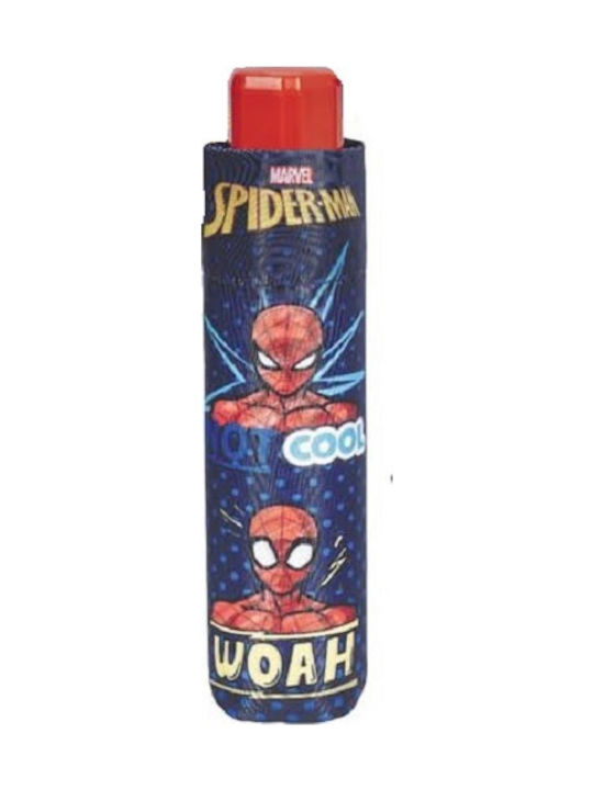 Rain Kids Curved Handle Umbrella Spiderman with Diameter 50cm Blue