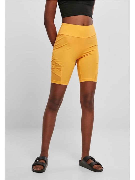 Schulung Frauen Kurze Hosen Leggings Hochgeschnitten Gelb