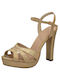 Menbur Damen Sandalen in Gold Farbe