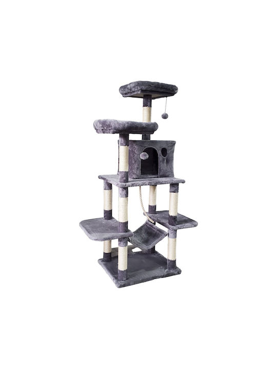 Animal Cat Scratching Post Cat Trees Gray 5 levels 55x45x150cm