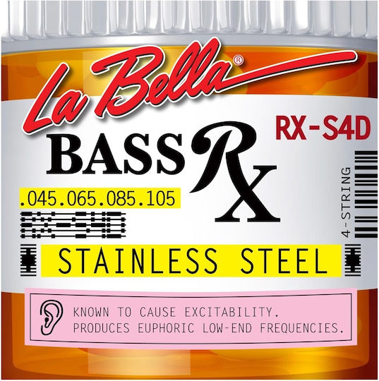 La Bella Rx Set of Stainless Steel Bass Strings 45 - 105