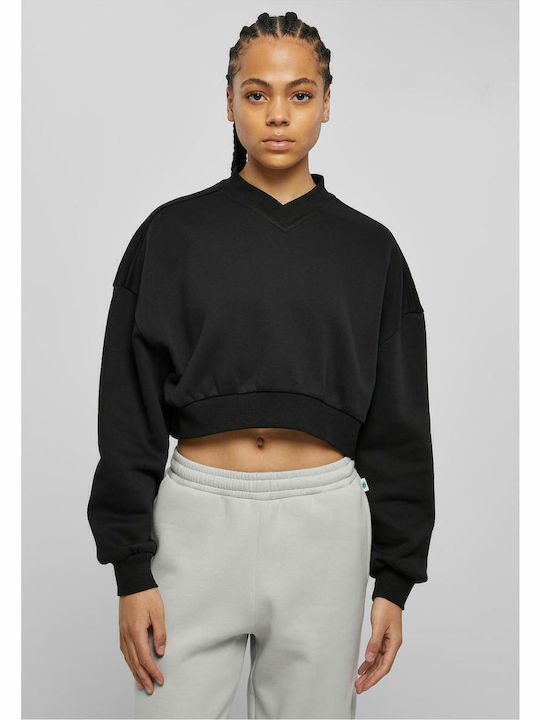 Urban Classics Cropped Women's Sweatshirt Black