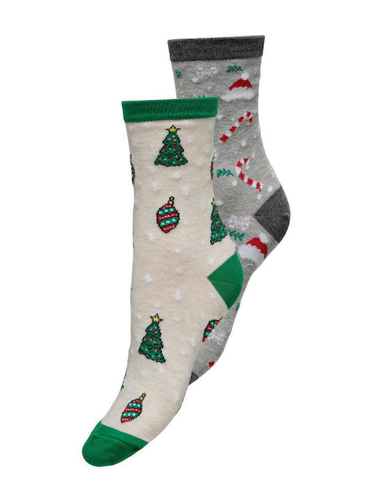Only Christmas Damen Weihnachtssocken Gray 2Pack