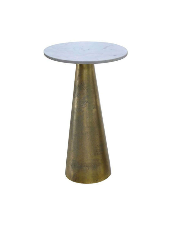 Cono Round Aluminium Side Table Λευκό / antique Brass L29xW29xH43cm