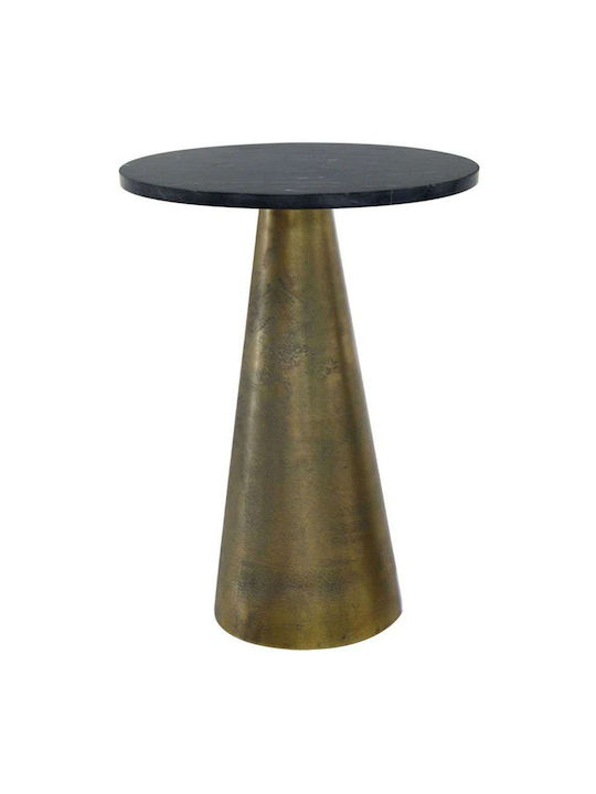 Cono Round Aluminium Side Table Μαύρο / Antique Brass L36xW36xH51cm