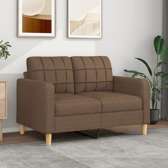 vidaXL Two-Seater Brown Fabric Couch 138x77x80 cm