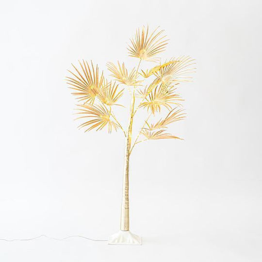 Künstliche Pflanze im Topf Palme Gold 120cm mit LED Eurolamp