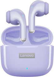 Lenovo LivePods LP40 Pro Earbud Bluetooth Handsfree Ακουστικά με Αντοχή στον Ιδρώτα και Θήκη Φόρτισης Μωβ