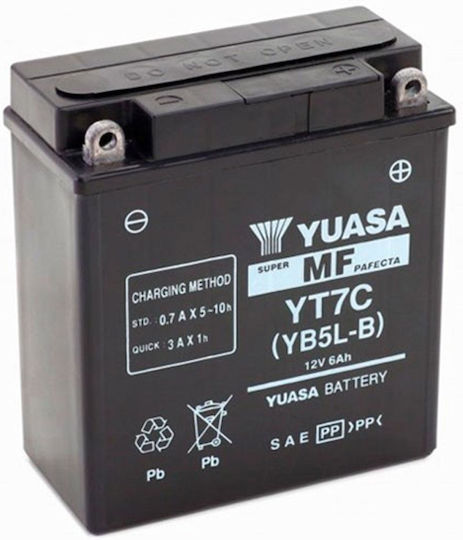 Yuasa Κλειστού Τύπου Μπαταρία Μοτοσυκλέτας YB5L-B 105A με Χωρητικότητα 6Ah