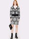 Flower Hohe Taille Mini Polka Dot Schwarze Damenröcke
